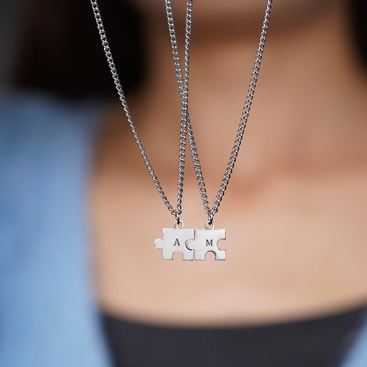 Personalized Puzzle Necklace Set