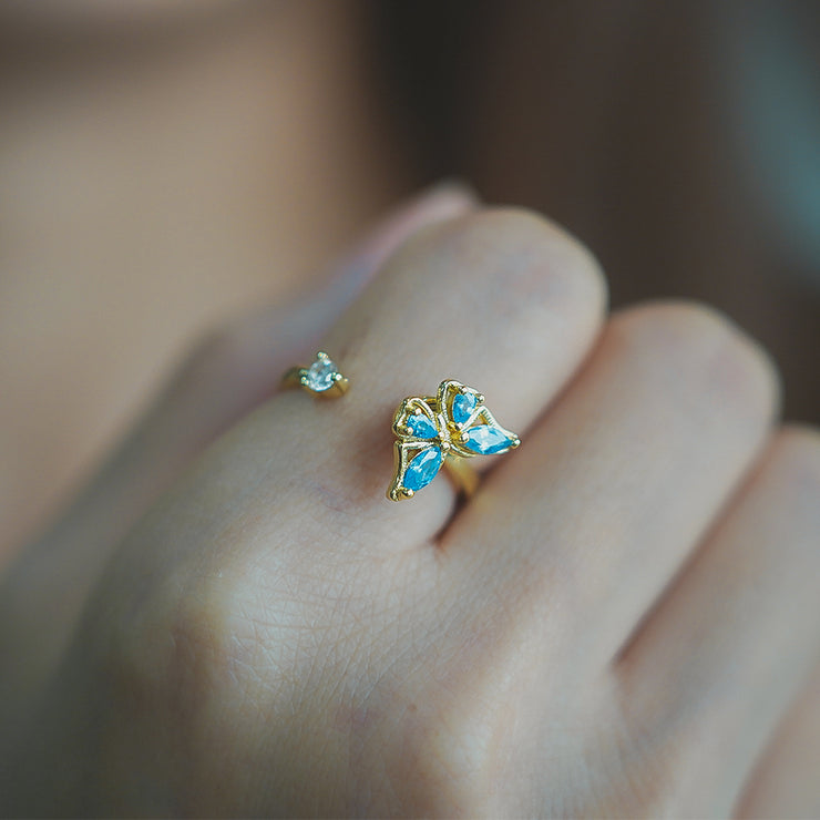 Blue Butterfly Fidget Ring