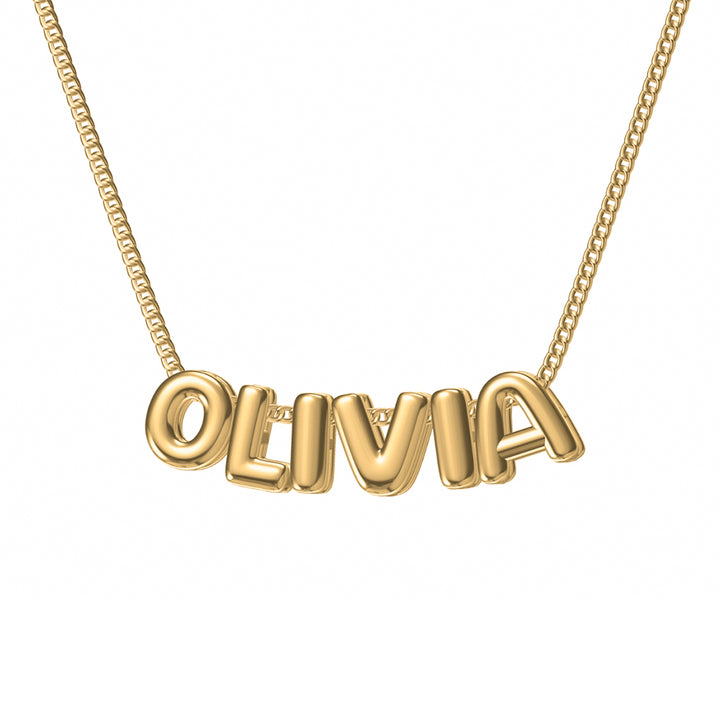 Custom Bubble Letter Necklace