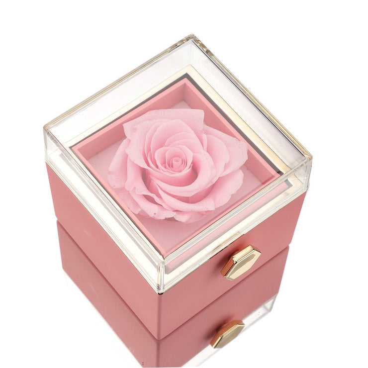 Eternal Rose Box Gift Bundle - W/ Engraved Necklace