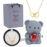 Eternal Rose Bear - W/ Engraved Necklace