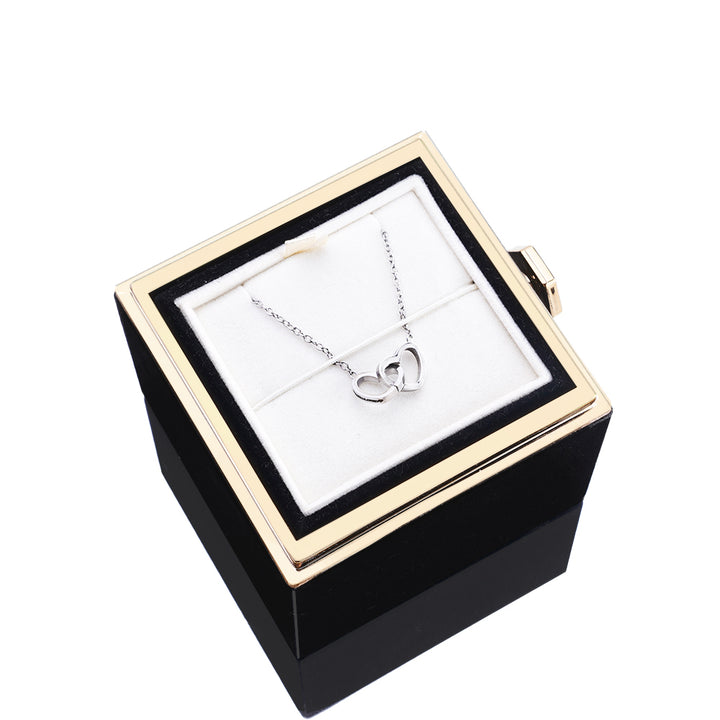 Eternal Rose Box Gift Bundle - W/ Engraved Necklace