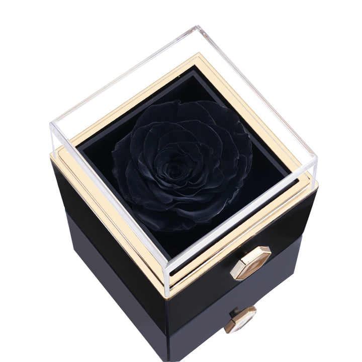 Eternal Rose Box Gift Bundle - W/ Engraved Necklace