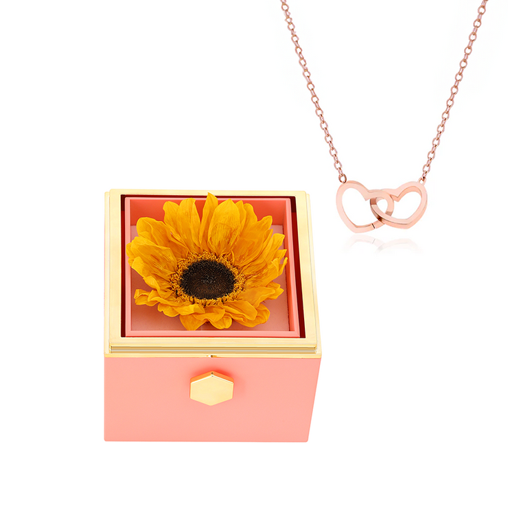 Eternal Sunflower Box - W/ Engraved Necklace