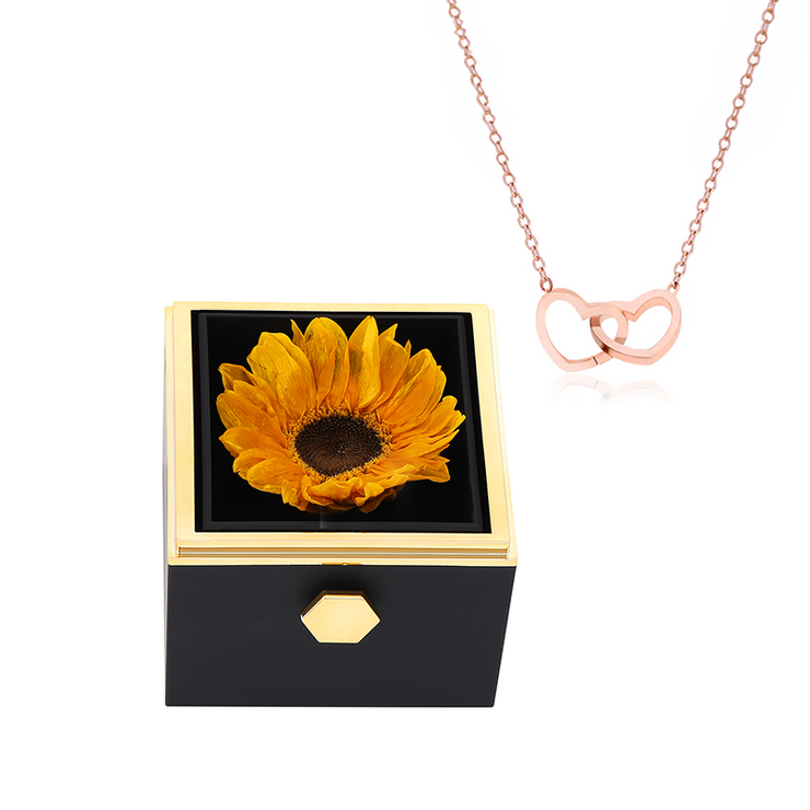 Eternal Sunflower Box - W/ Engraved Necklace