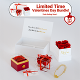 Valentines Day Eternal Rose Box Bundle